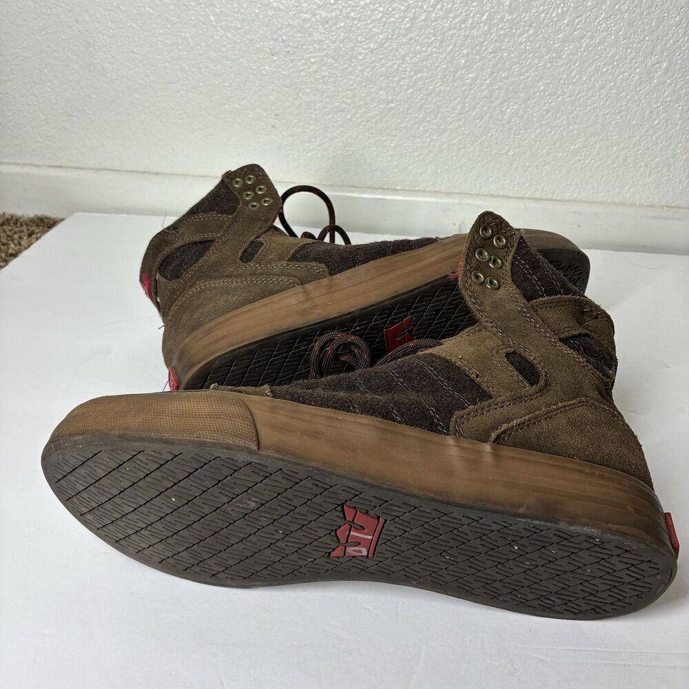 SUPRA Skytop Muska 001 Shoes Mens Size 7 Brown Suede High Top Skate Sneakers - Picture 12 of 16